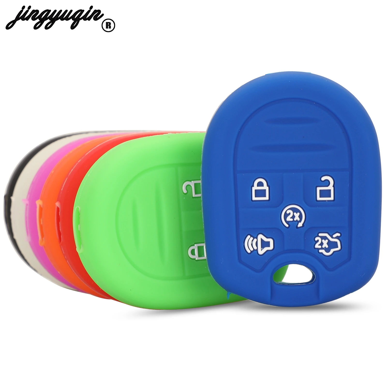 Silicone Key Fob Covers For Ford & Lincoln - 2 Pack Black & Blue Protection