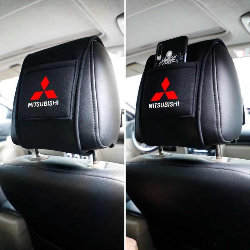 Car Seat Accessories Headrest Cover Cushion Neck Pillow Protector Pad For Mitsubishi Lancer ASX Outlander Pajero Evolution