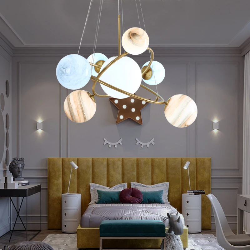 Children's Room Chandeliers For Boys Girls Bedroom Lights Nordic