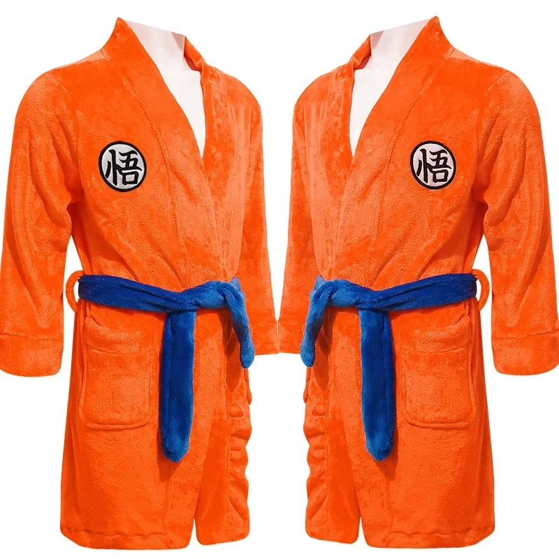 Anime DRAGON Son Goku Kakarotto cosplay costume jumpsuits kigurumi pajamas winter flannel adult men women clothing
