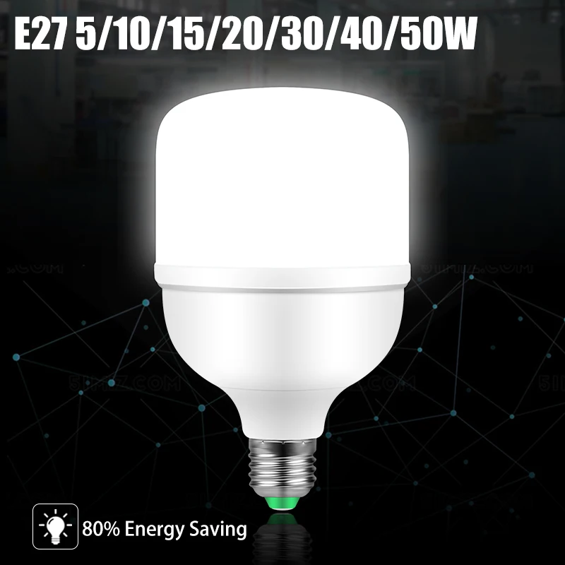 High Power 220V E27 Led Bulb Lights 5/10/15/20/30/40/50W Lampada Ampoule Bombilla Energy Saving Led Lamps for Home Living Room