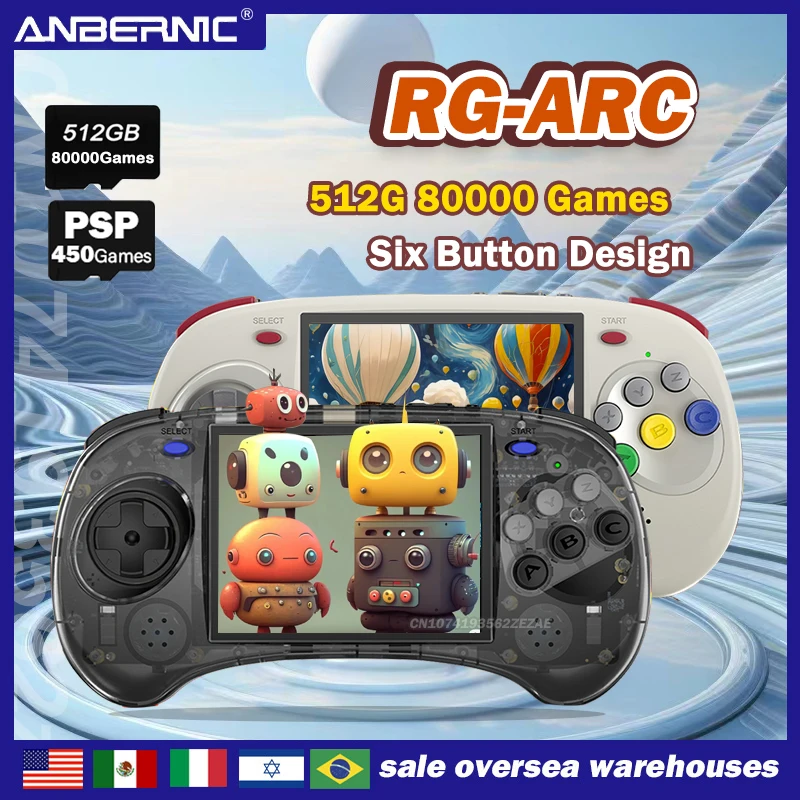 

NEW ANBERNIC RG ARC-D RGARC-S Handheld Portable Video Game Consoles Android Linux OS 4 INCH IPS Screen 80000Games Retro Game