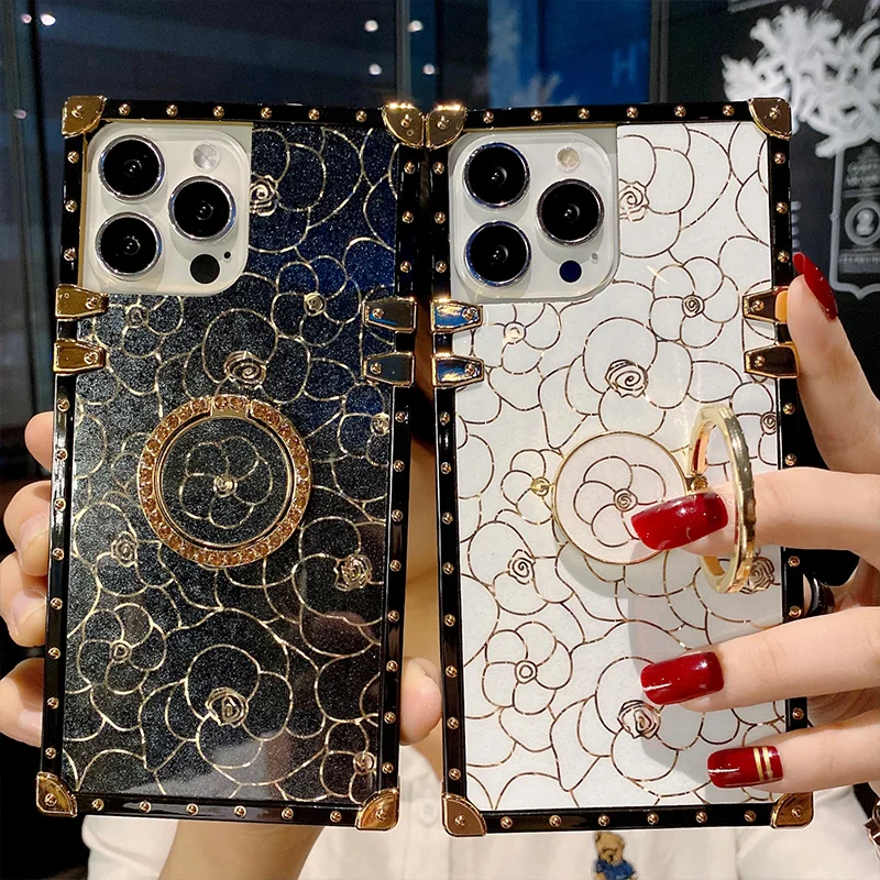 Luxury Square Flower Golden Whirlwind Soft Silicone Case For Samsung Galaxy S 10 20 30 Pro 21 Ultra Note 8 9 Plus A 71 5_voghion.com