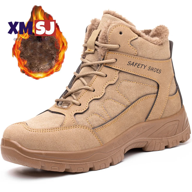 

Indestructible Men Work Safety Boots Outdoor Military Boots Anti-smash Anti-puncture Industrial Shoes Winter Boots Desert Boots