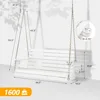 Heavy Duty 1600 LBS HDPE Porch Swing Outdoor with Rotatable Cup Holder, 4 FT Patio Bench Swing with Adjustable Chains, 2 5