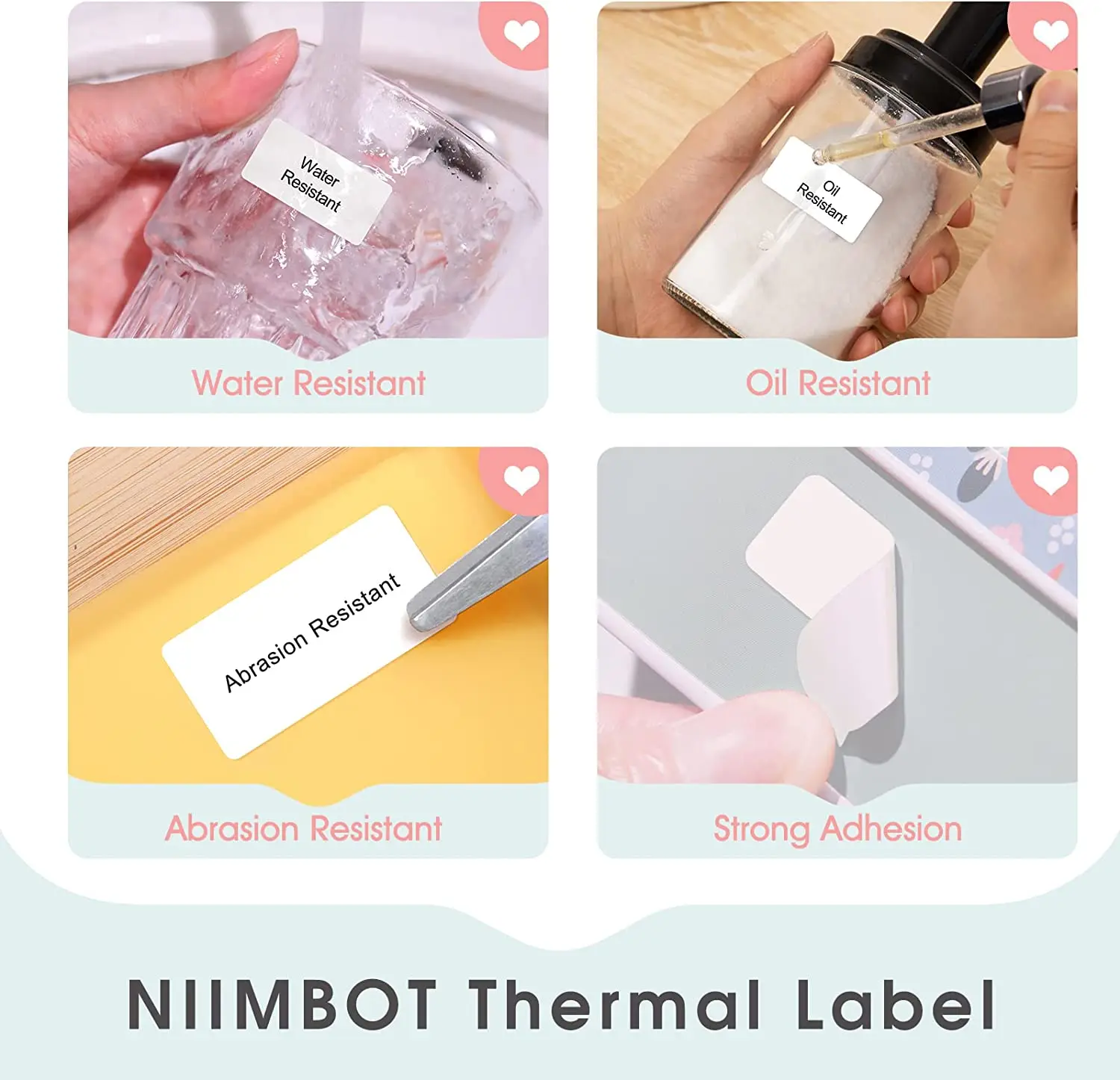 Niimbot-máquina de etiquetas D101, papel de impresión de etiquetas circulares, tapa de botella de aceite esencial cosmético, etiqueta a prueba de aceite