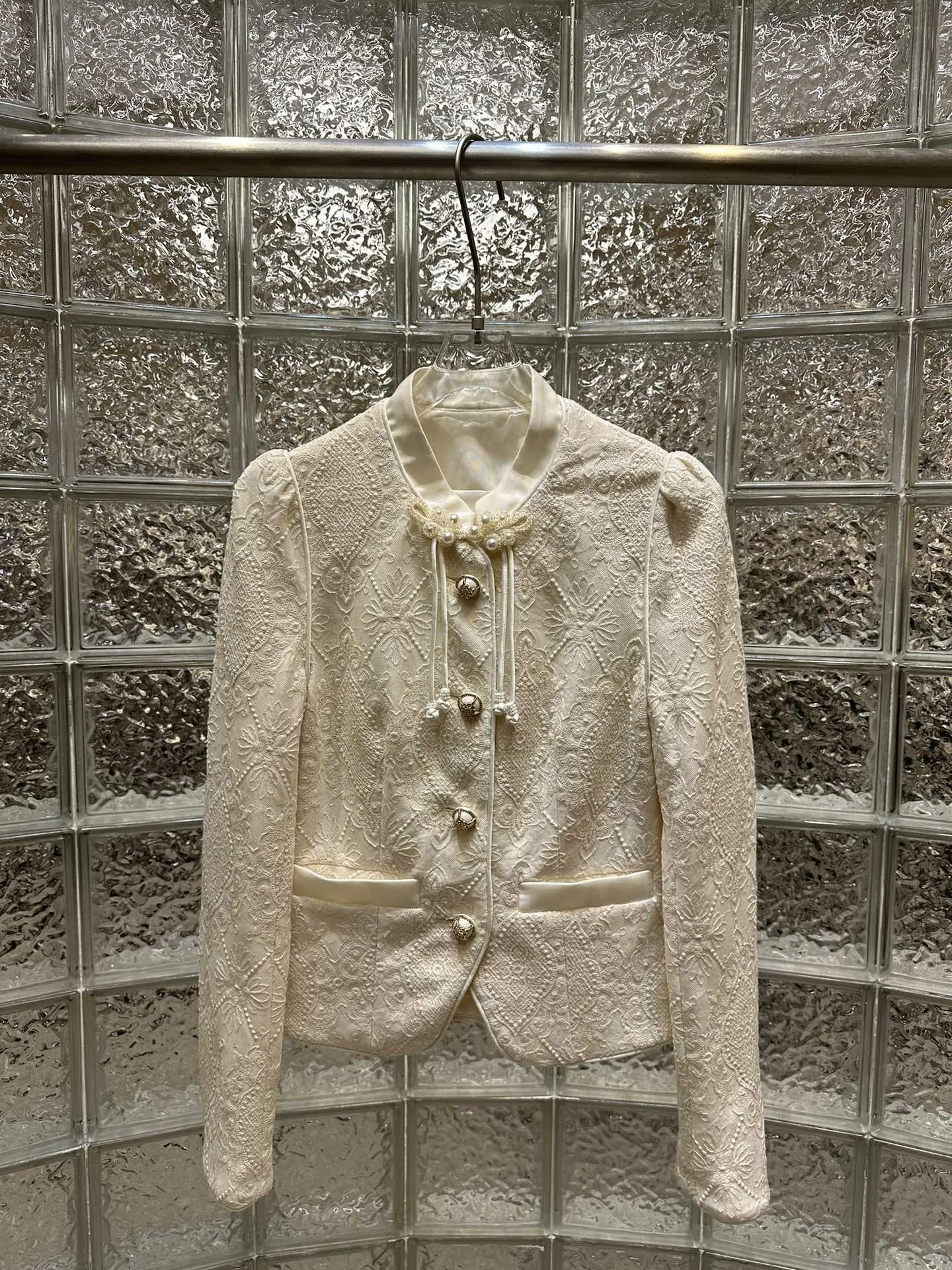 

2023 Autumn/Winter Fashion New Women's Clothing Jacquard Stand Collar Coat with Buckle 0912
