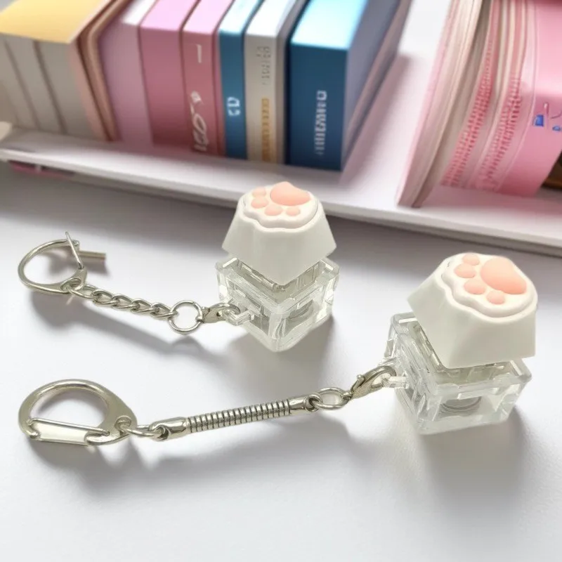 צעצועי Fidget Keychain מקלדת LED קריסטל קליקר צעצוע חושי להקלה מתח מקלדת מחזיק מפתחות Fidget גאדג'ט למבוגרים וילדים