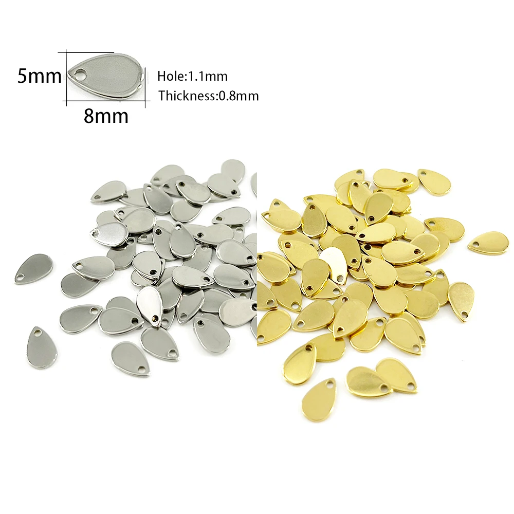 100 Stück/Los, personalisierbare Anhänger aus Edelstahl, Blanko-Stempel-Hundemarken, Charms, Stahl, goldfarben, personalisierbar, Lasergravur, LOGO – Detail 26