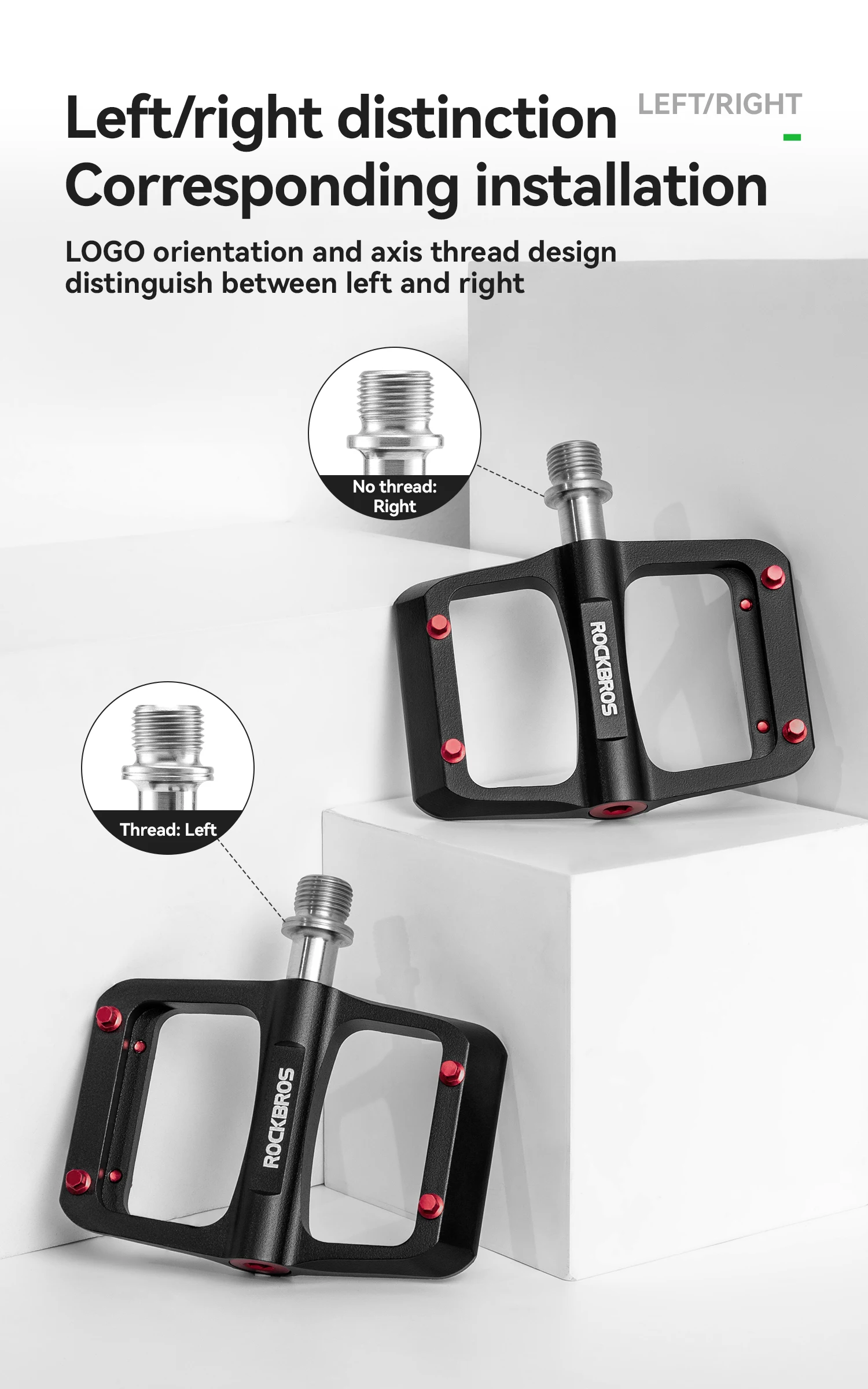 ROCKBROS Fahrradpedale links/rechts, leichtes Pedal, 3 Lager, Rennradpedal, verbreitertes Pedal aus Magnesiumlegierung, ultraleicht, 171 g – Detail 11