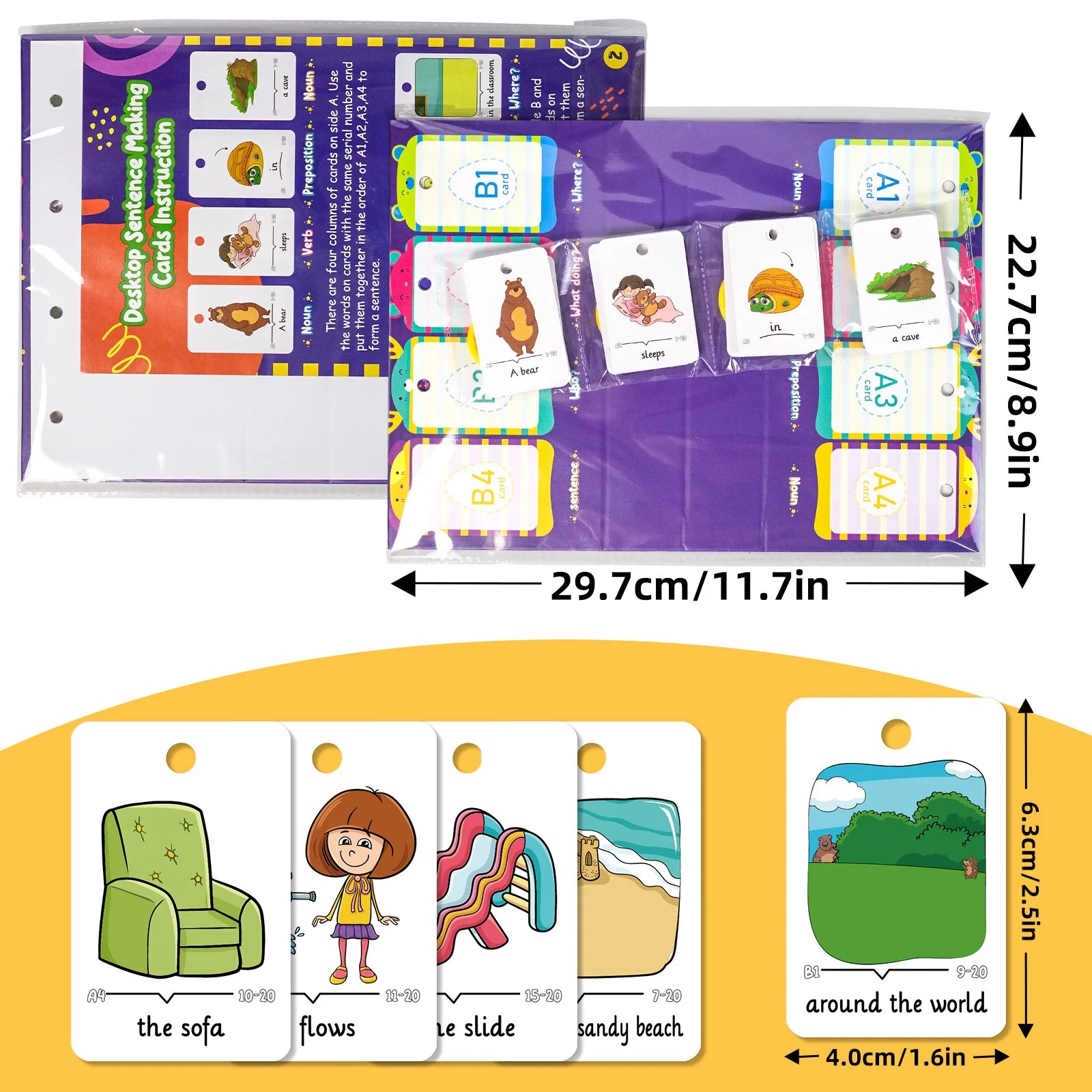 Sentence-Making Exercises Flip Chart Sentence Game Activity Educational Learning Tool Vocabulary Building Special Speech Therapy 3