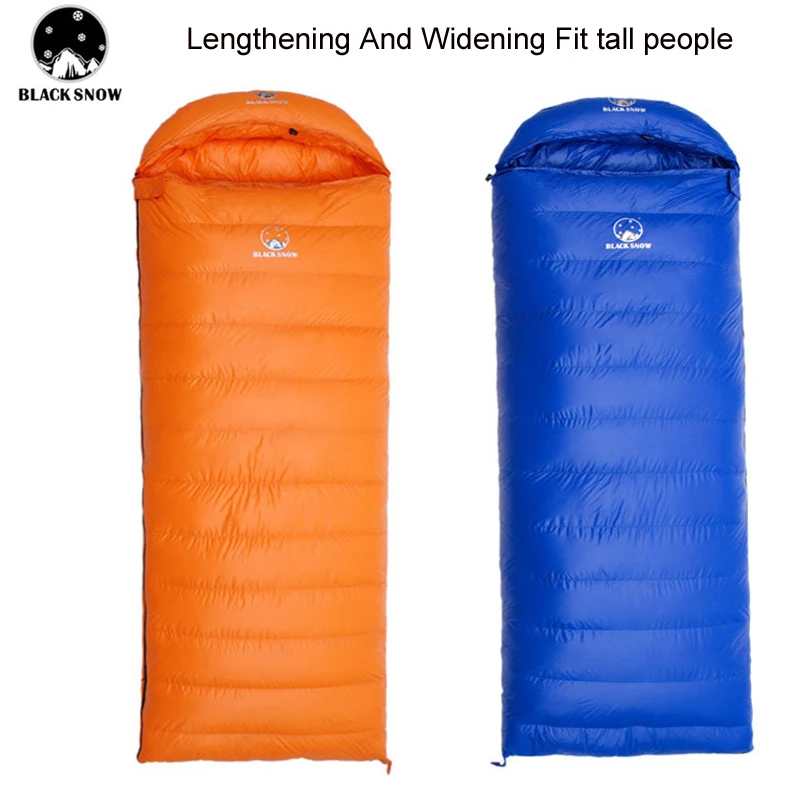 

Size 225X90cm Lengthening And Widening Suitable For Tall People Good Quality White Goose Down Thermal Sleeping Bags Camping