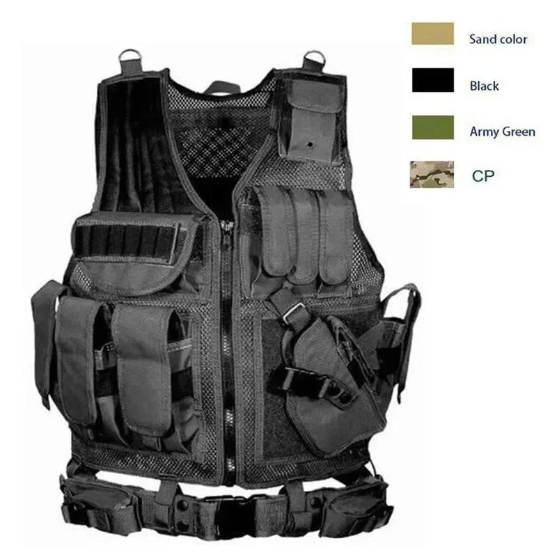 

Adjustable Tactical Vest Combat Armor Military Vests Mens Tactical Hunting Vest Army Armor Outdoor CS Training Vest Airsoft