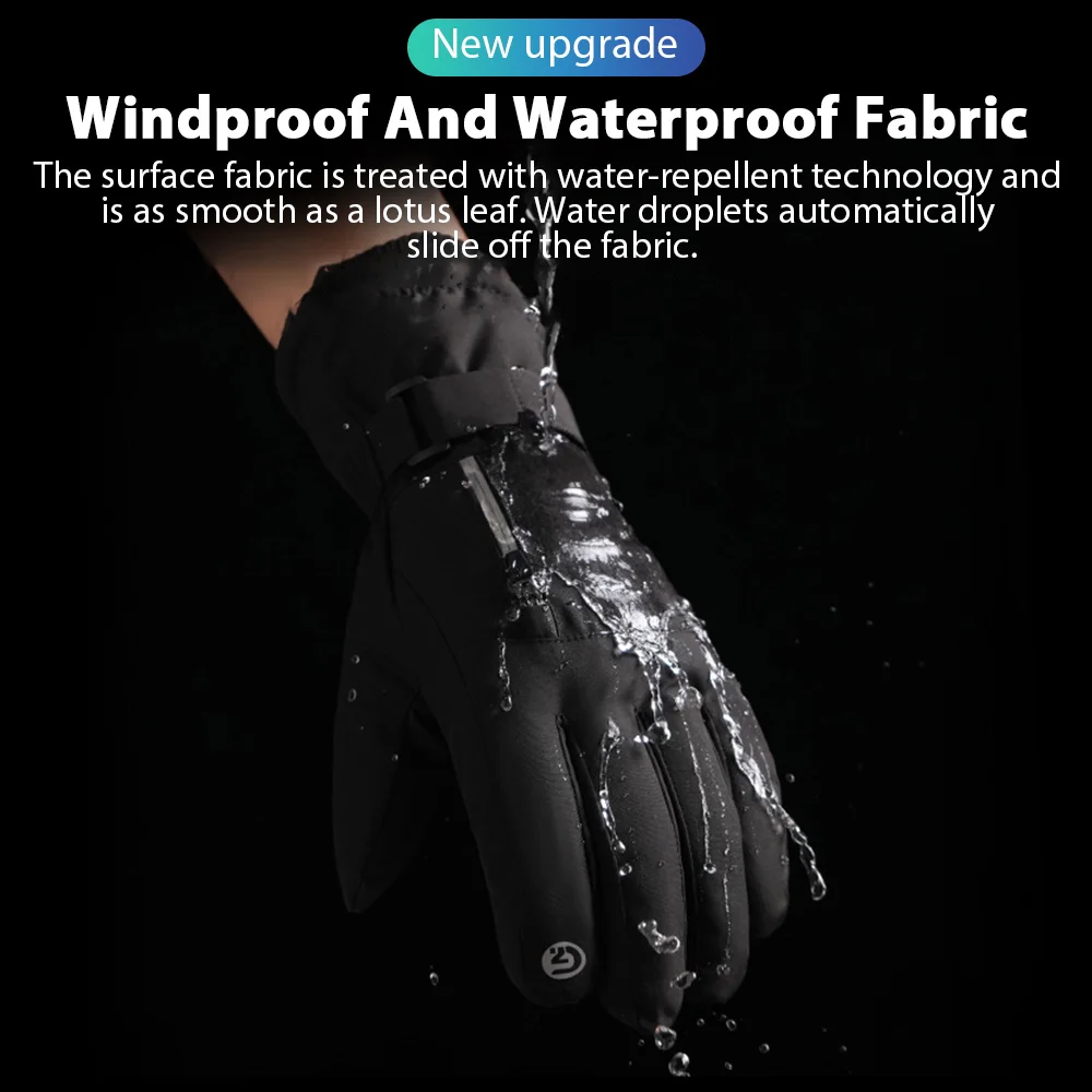 Men's Winter Waterproof Touchscreen Fleece Gloves - Warm, Non-Slip Outdoor Sports Gear