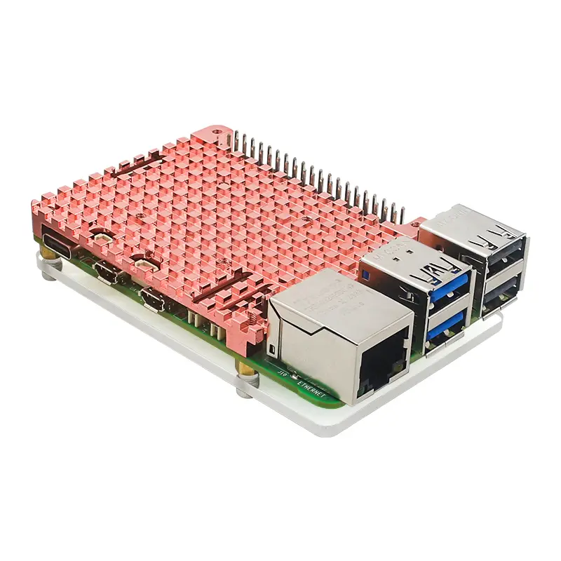 Raspberry Pi 5 Active Cooler Pure Copper Heatsink Optional PWM Cooling Fan with Silicone Pads Acrylic Plate for RPI 5 PI5 image 2
