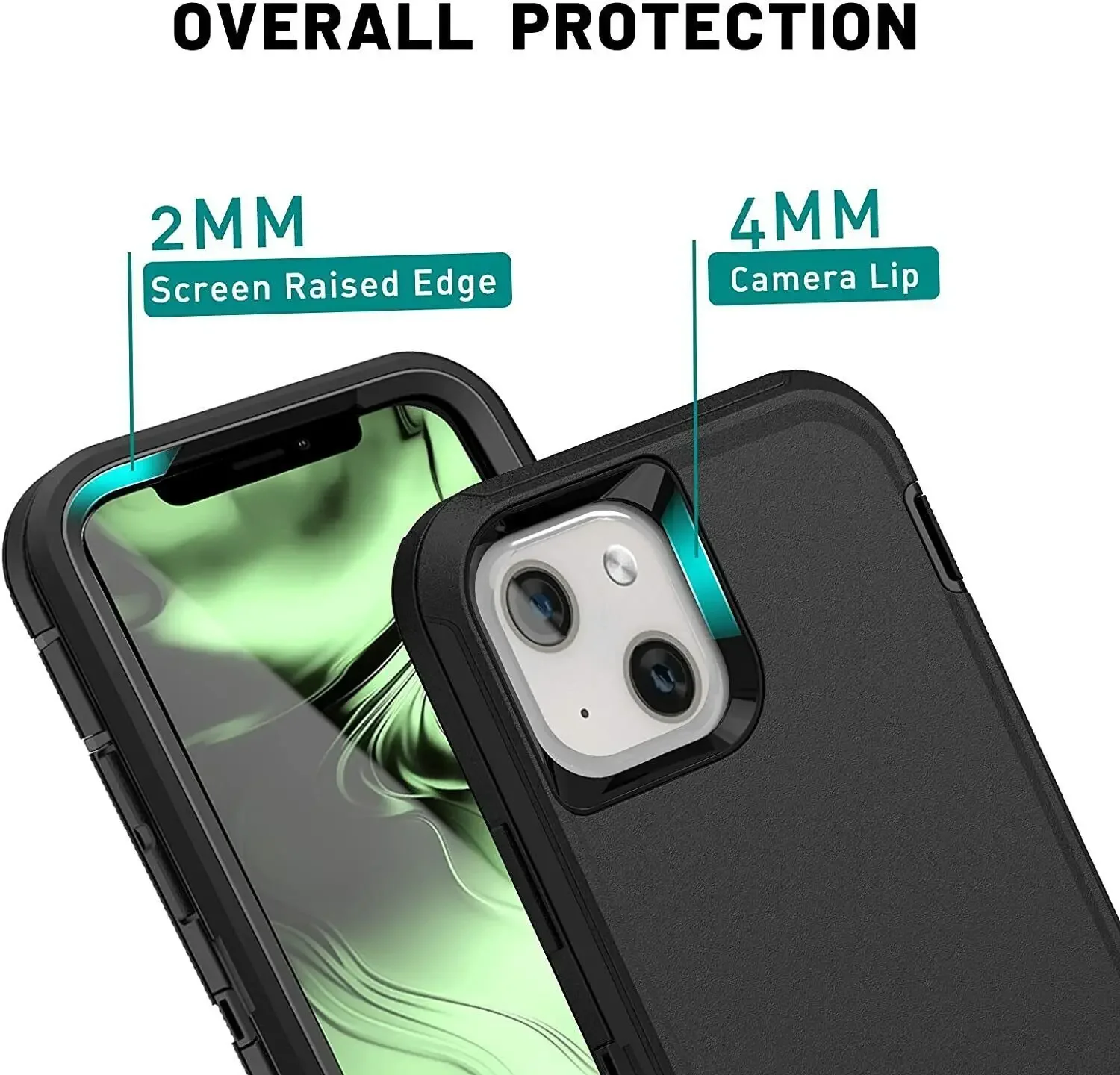 Case For iPhone 11 12 15 Pro Max 14 Plus 13 Mini XR X XS Max Defender Shockproof Hard Cases Cover  W/Clip & Glass Screen Lens