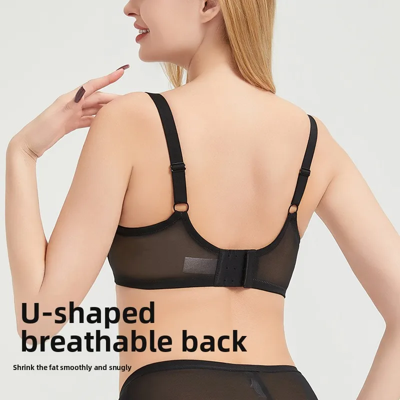 Plus Size Minimizer Bra Full Coverage Lift Support for Large Bust Wirefree Comfort Breathable Mesh Anti-Sagging E F G H I Cup 4