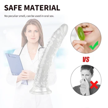 Crystal Glass Dildo Realistic Penis Artificial Anal Dildo G-spot Stimulate Female Masturbation Glass Dildos Sex Toys for Women 3