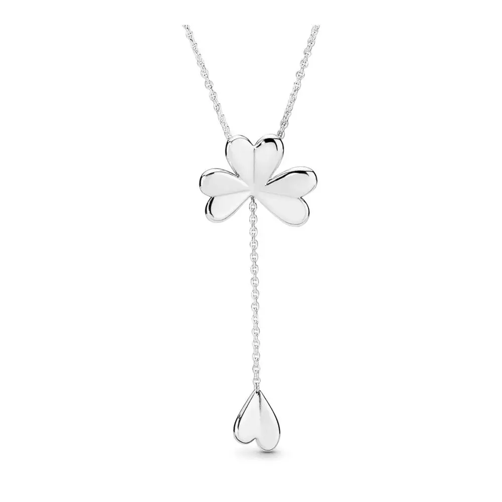 

Authentic 925 Sterling Silver Lucky Four-Leaf Clover Fashion Necklace Fit Women Bead Charm Gift DIY Jewelry