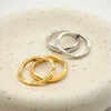 Ripple Stainless Steel Rings For women Gold Color Chunky Band  Stackable Silver Stacking Irregular Wave Minimalist Jewelry Set 5