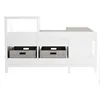 Martha Stewart Kids' Corner Nook - Creamy White: Wooden Storage Bench Bookcase Organizer with Seat Cushion and Fabric Bins 5