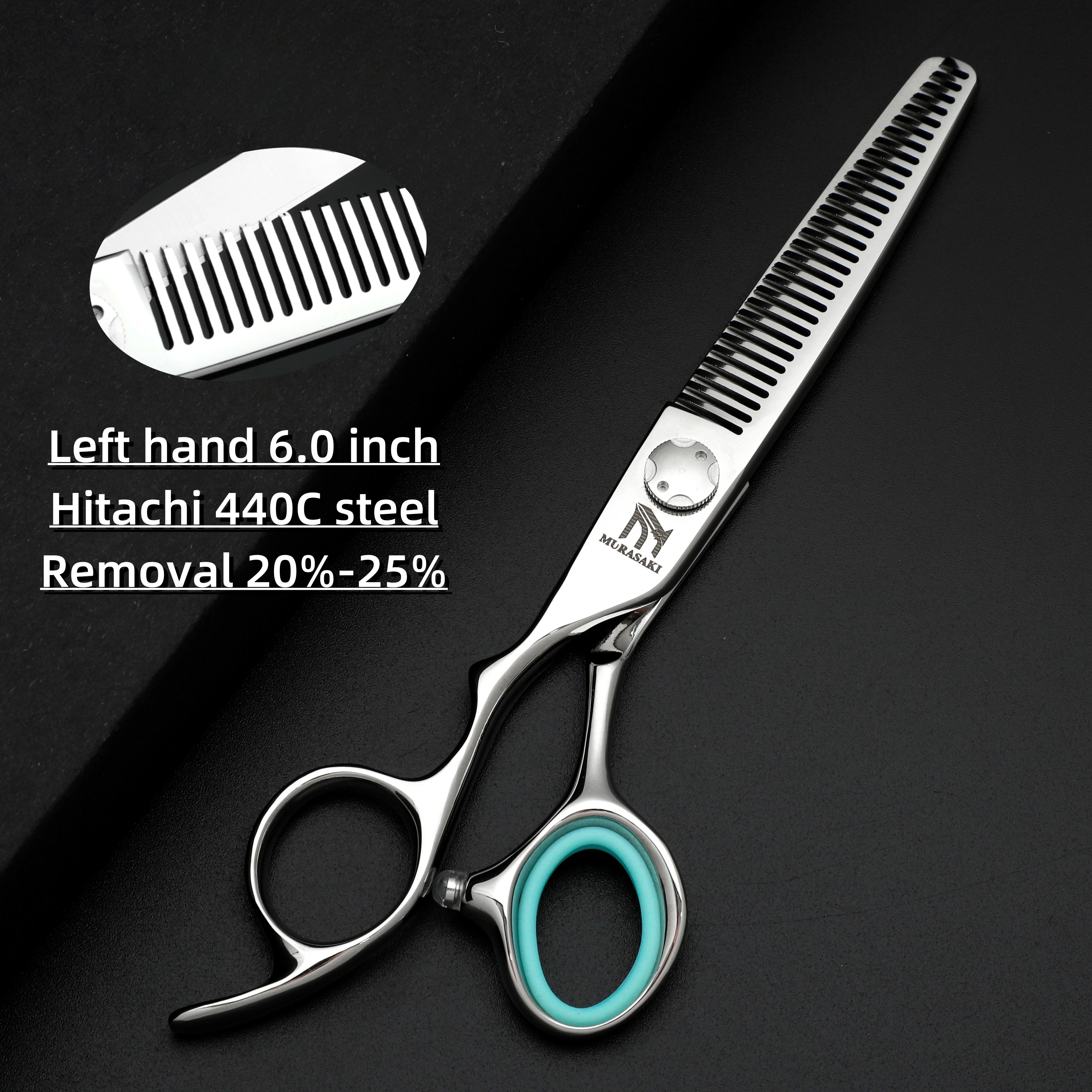 Professionelle Effilierschere für Linkshänder, Japanischer Stahl 6,0 Zoll Haarschneideschere, Rasiermesserscharf & Ergonomisch für Texturierung – Detail 5