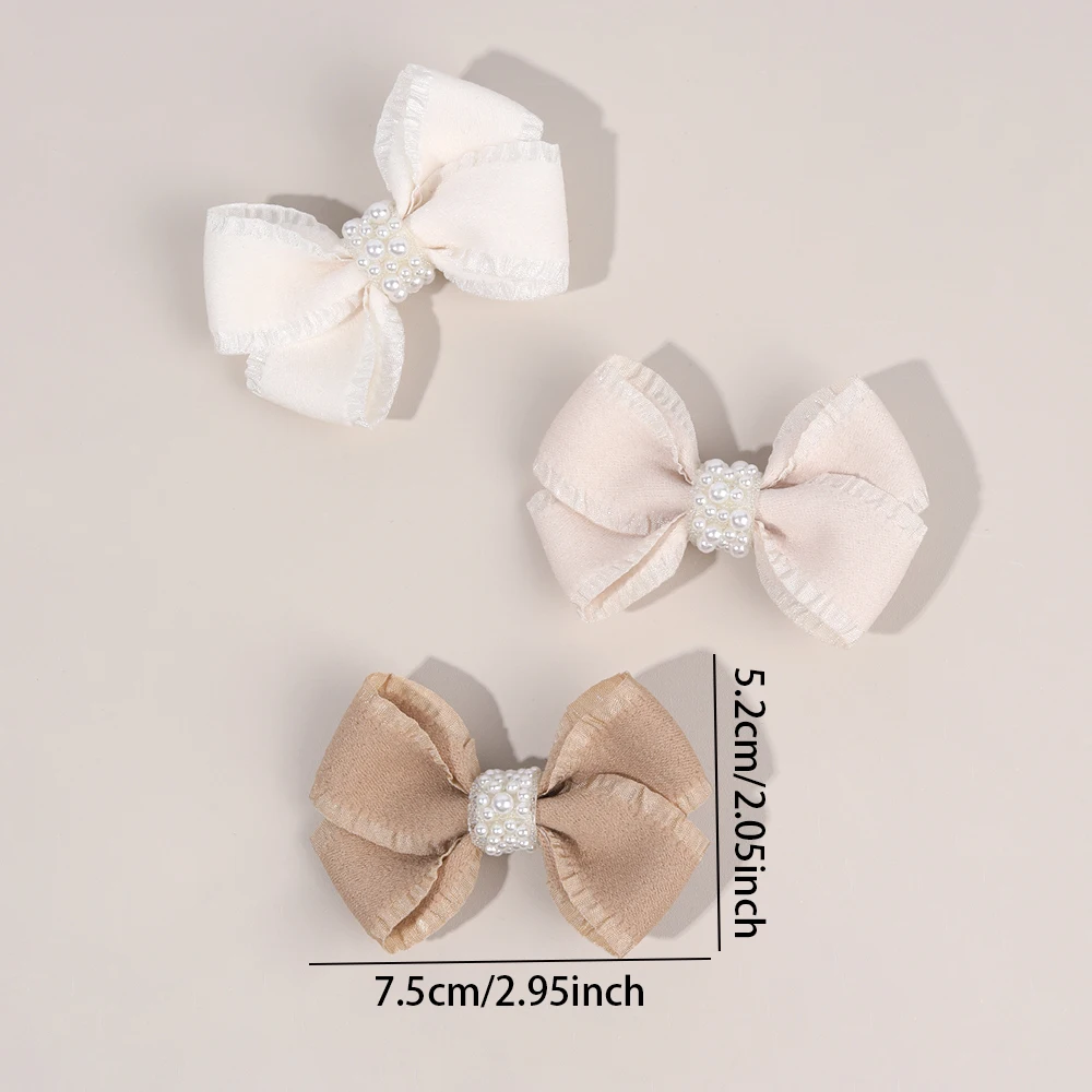 2Pcs Trendy Pleate Hair Clips Sweet Pearls Hairpins Light Color Barrette For Girls Children Korean Headdress Accessories 4