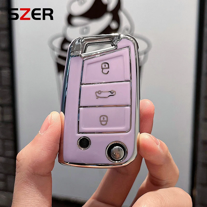 Key Case Cover 3 4 Buttons TPU For Volkswagen VW Golf 7 ALLTRACK MK7 Tiguan SEAT Ateca Leon FR 2 Ibiza Skoda Octavia