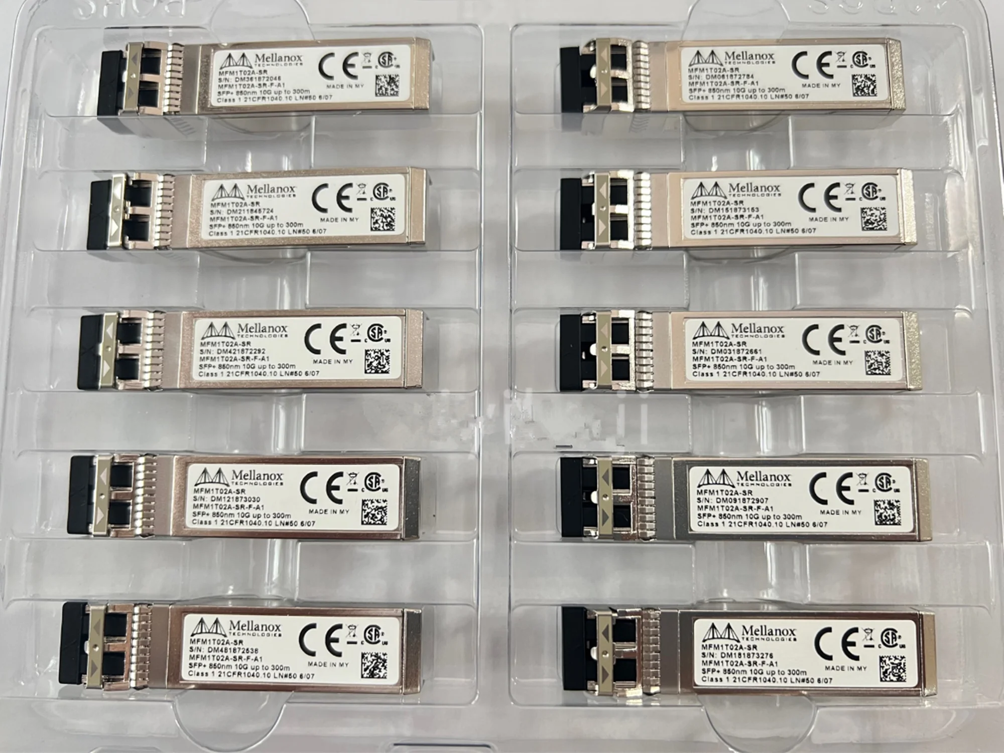Mellanox 10g fiber module/MFM1T02A-SR/MFM1T02A-SR-F-A1/10G SFP SR Compatible Optical Module/mellanox 10g sfp/mellanox sfp module