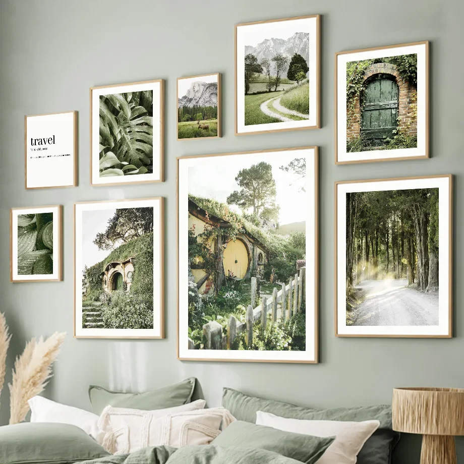 

Monstera Sunshine Forest Bridge Vintage Steam Train Art Canvas Painting Nordic Posters Prints Wall Pictures Living Room Decor