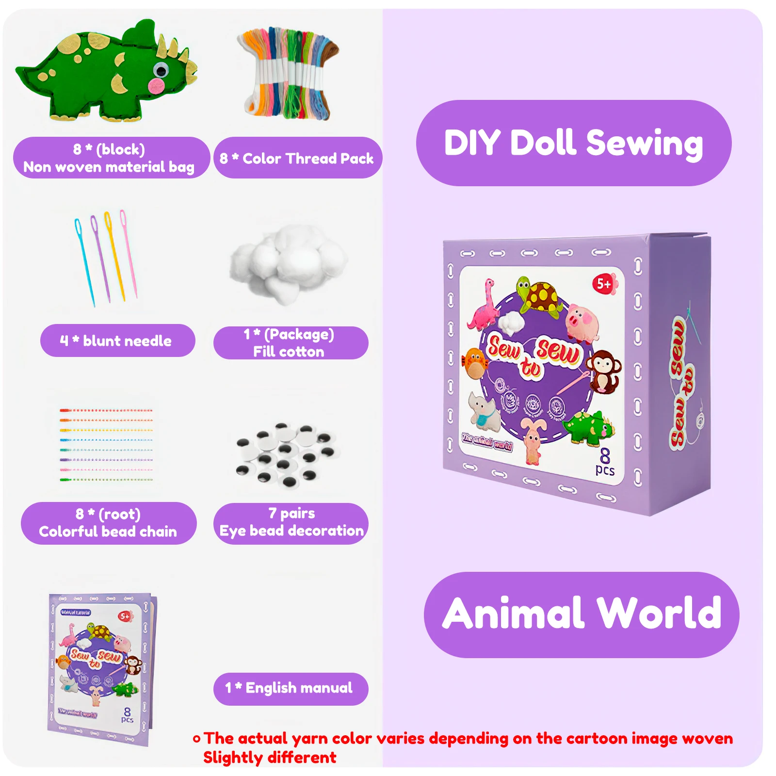 Kids Crafts Sewing Kit DIY Felt Material Sewing Kit Fun Keychain Pendant Felt Crafts Creative Kids Early Education Toys