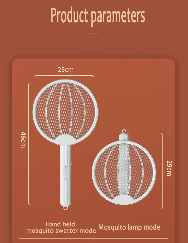 Dobrável elétrica Mosquito assassino Zapper, USB recarregável,