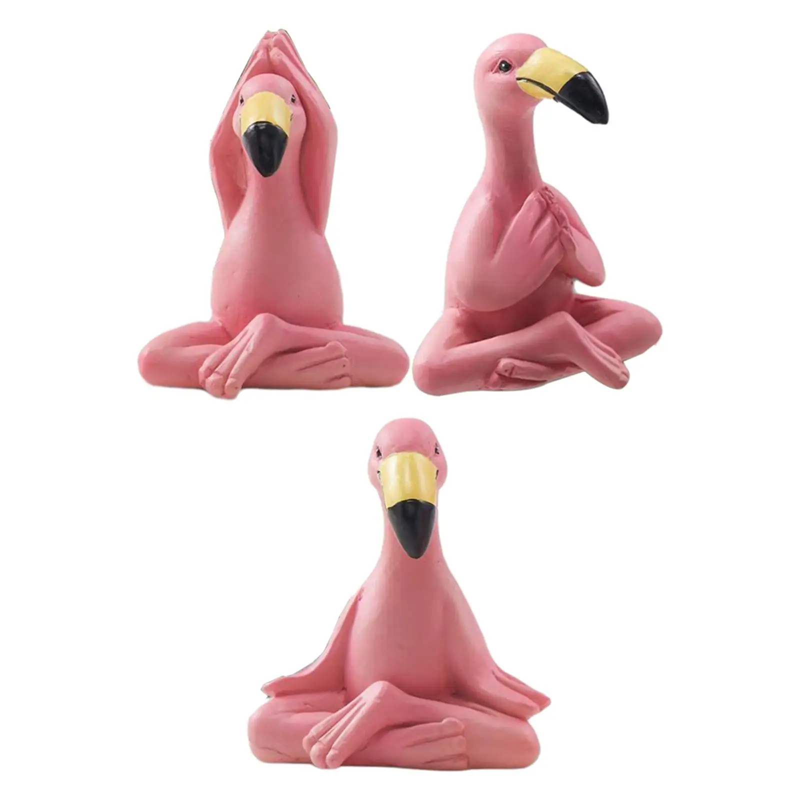 

3x Статуэтка фламинго для йоги, художественная Статуэтка для квартиры, гостиной, Кабинета