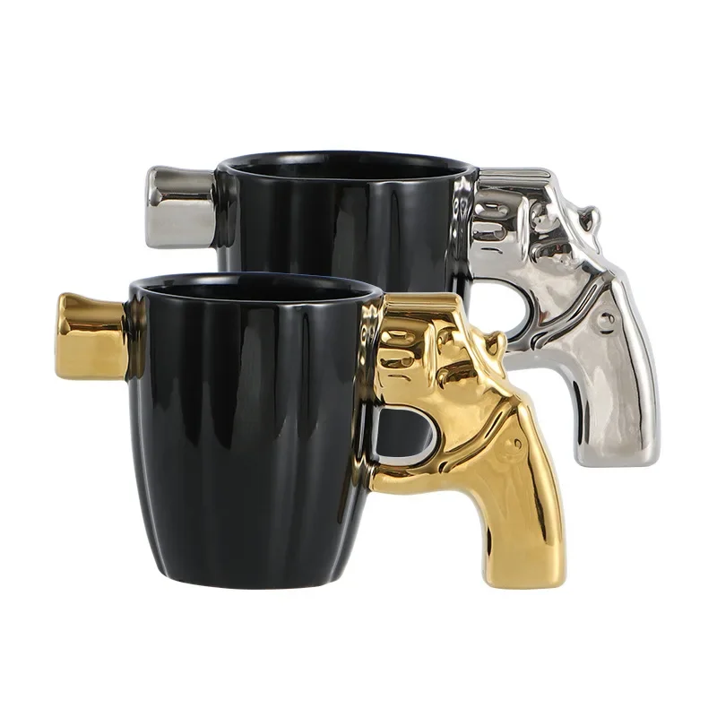 350ml Novelty Mug Revolver Handle Mug Coffee Cup Ceramic Personalized  Decorations for Coffee Tea Milk 3D Mold Non-slip Glaze Cup - AliExpress