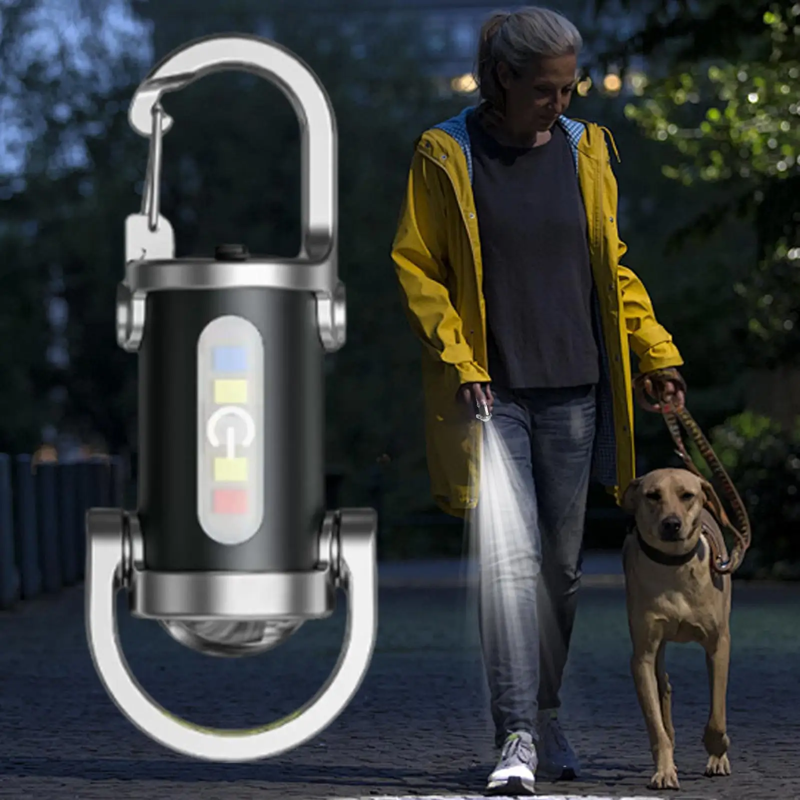 Small Keychain Flashlight Portable Keyring Torch Rechargeable Waterproof Bright Keychain Flashlight for Hiking Outdoor Fishing