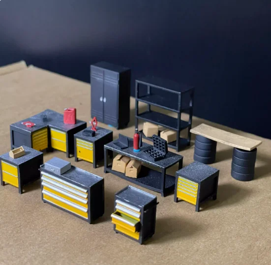 1/64 スケール ラックD ガレージ 自動車整備工場 フィギュア