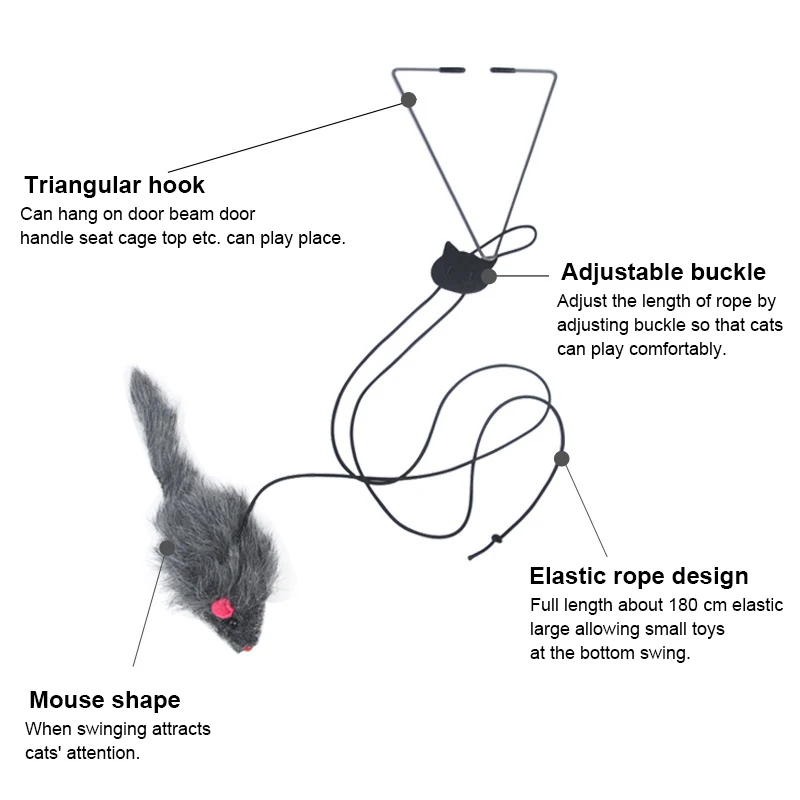 

Cat Toy Stick Feather Wand With Bell Mouse Cage Toys Plastic Artificial Colorful Cat Teaser Toy Pet Supplies Cat Accessories