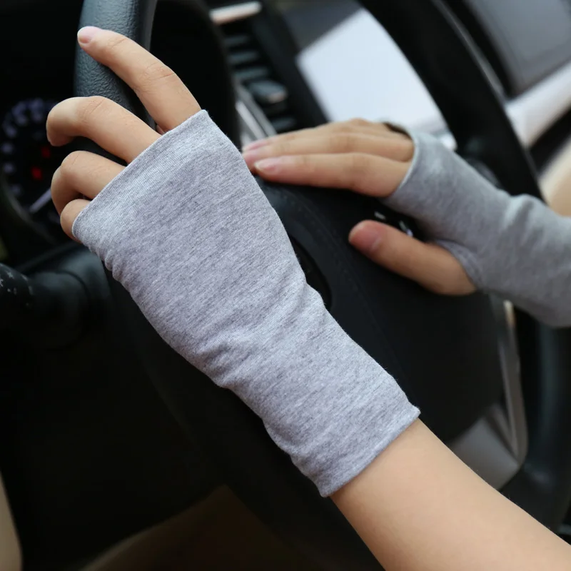 Summer cotton fingerless sunscreen gloves fingerless gloves sports gloves half finger gloves gym gloves sunscreen gloves fingerless gym gloves cotton gloves fingerless compression gloves for men and women thin cover scars tattoo sports Street dancedriving riding