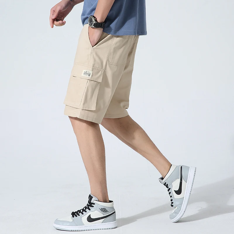 2022 New Summer Multi-Pockets Cargo Shorts Men Plus Size Knee Length Straight Short Pants Male Solid Cotton Loose Casual Shorts casual shorts