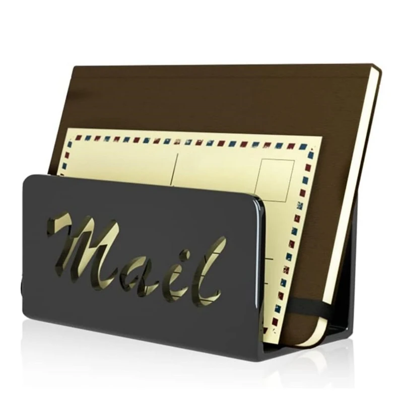 E-Easy To Use-Mail Organizer 카운터탑 메일 홀더 책상용 아크릴 메일 분류기 봉투 홀더 사무실용 편지 정리함