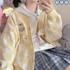 Cartoon Cinnamoroll Kuromi Embroidery Knitted Sweater Cardigan Japanese Sanrioed Y2K Kawaii Women Jk Uniform Spring Loose Coat 4