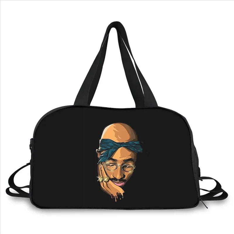 

Rapper 2pac singer Tupac 3D printing fashion trend portable large capacity multi function messenger bag travel bag