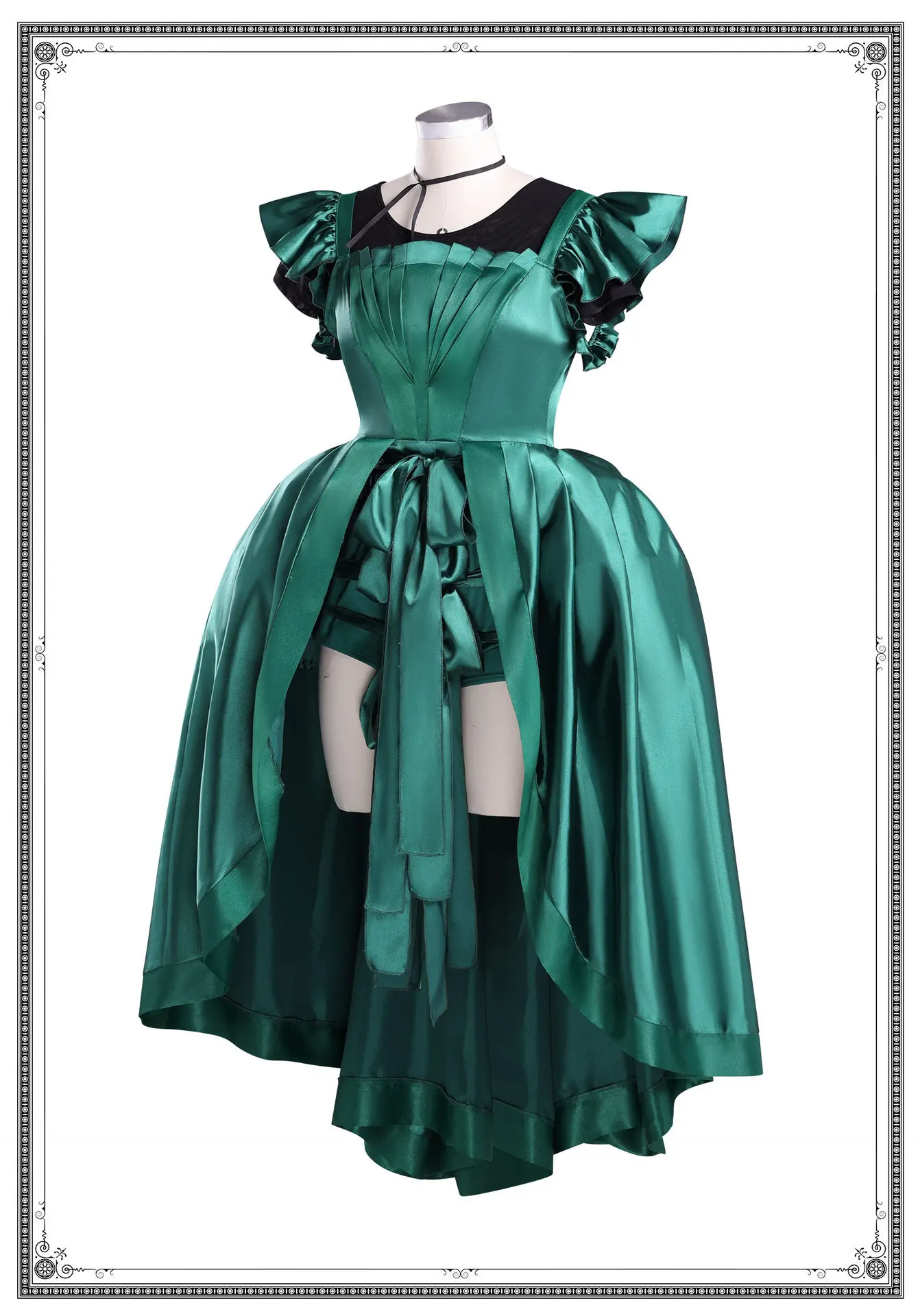 Generic Green High-Low Gothic Gown Costume for Women (Unofficial)