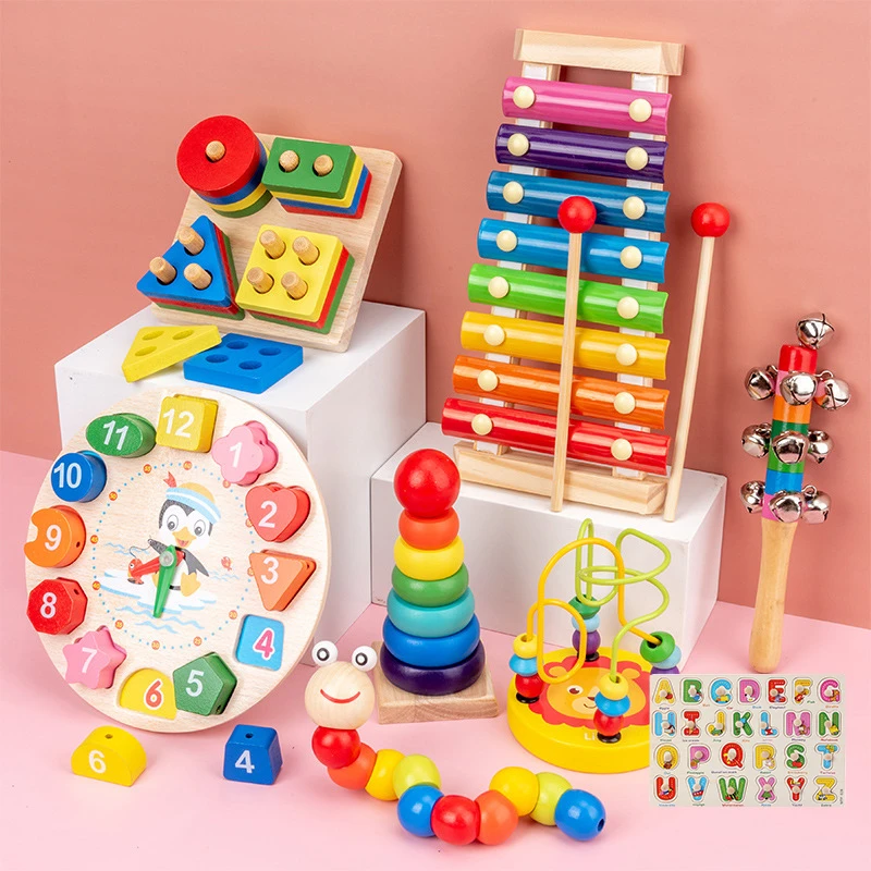 Juguetes Educativos para bebés, juegos de desarrollo para niños, rompecabezas de madera, juguete Montessori, juguetes de madera para bebés de 1, 2, 3 y 4 años| | - AliExpress