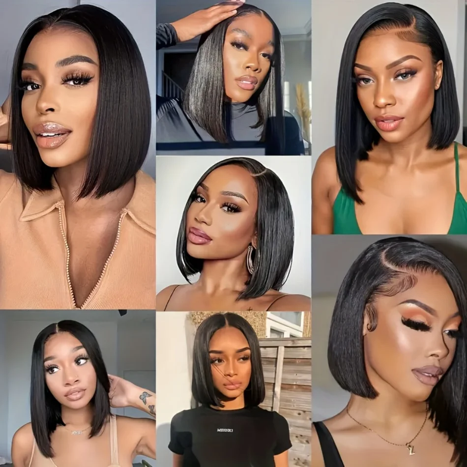 5X5 4X4 Glueless Straight Bob Wig Human Hair No Lace Closure Bob Wig Human Hair Pre Plucked with Baby Hair For Black Women 5