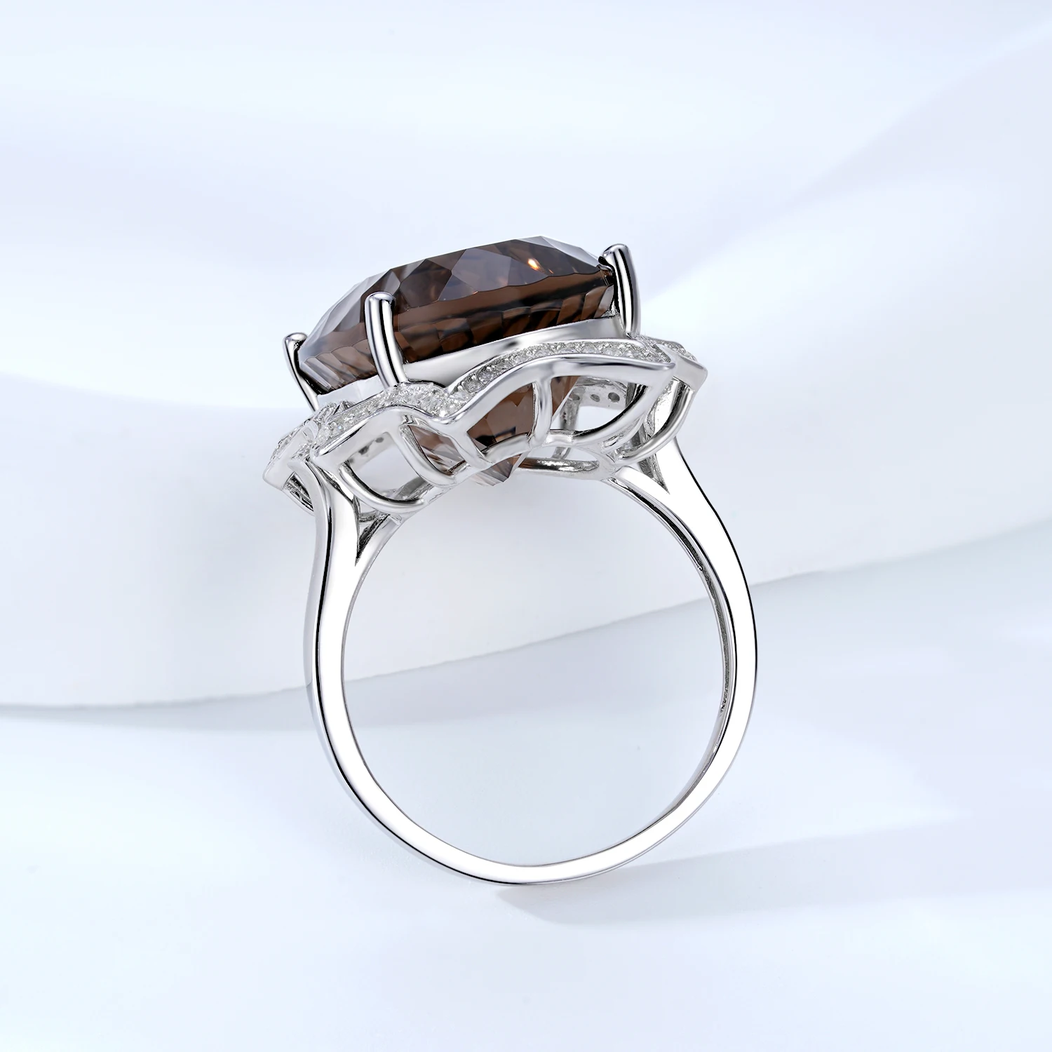YBO Natural Gemstone Women's Rings 925 Sterling Silver 23.1Ct Smoky Quartz  Luxury Ring Ladies Wedding Party Dating Fine Jewels| | - AliExpress