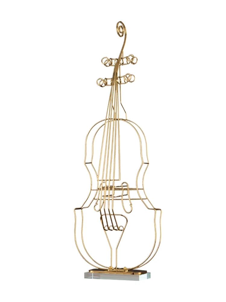 

Креативные золотые металлические украшения для нот, железные художественные украшения, современная роскошная скрипка