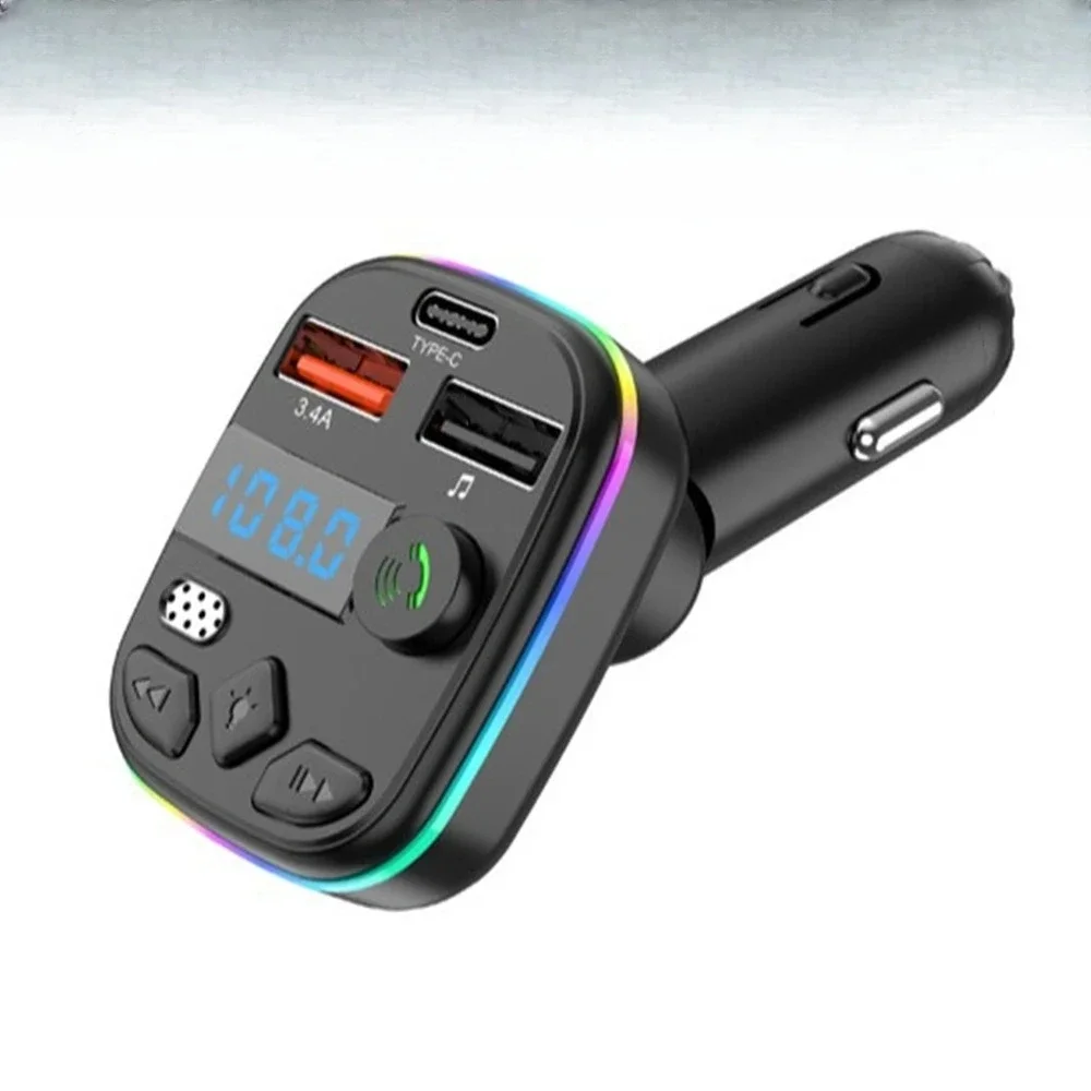 Car Phone Charger Support TF Card U Disk Hands-Free MP3 Player Radio Car FM Transmitter MP3 Player Bluetooth-Compatible Adapter