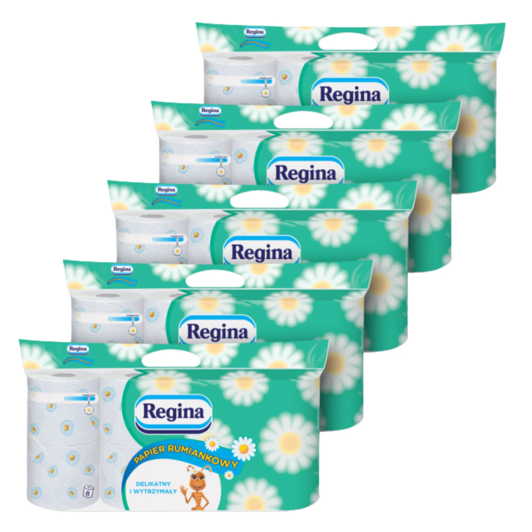 REGINA Rumianek delikatny i wytrzymały papier toaletowy do skóry 40 rolek z Polski za $18.37 / ~69zł