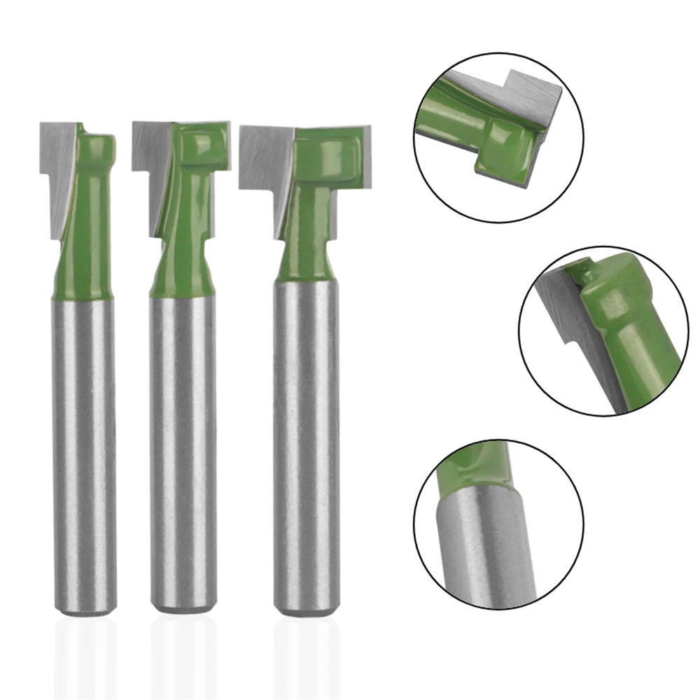 6MM 6,35MM 8MM Schaft-Schlüssellochfräser T-Nutfräser-Set Fräser für Holz Holzbearbeitungswerkzeuge – Detail 7